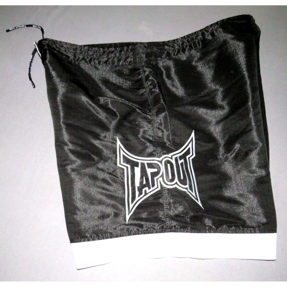 TAPOUT Vintage‎ Black Draw String MMA Boxing Shorts Trunks Men's 42